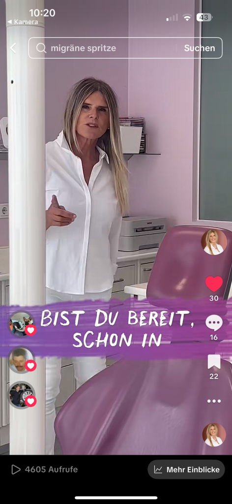 Beispiel Screen TikTok Content Dr. Sandner