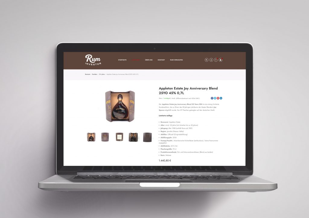 Produktseite Screen Ruminvestor Onlineshop