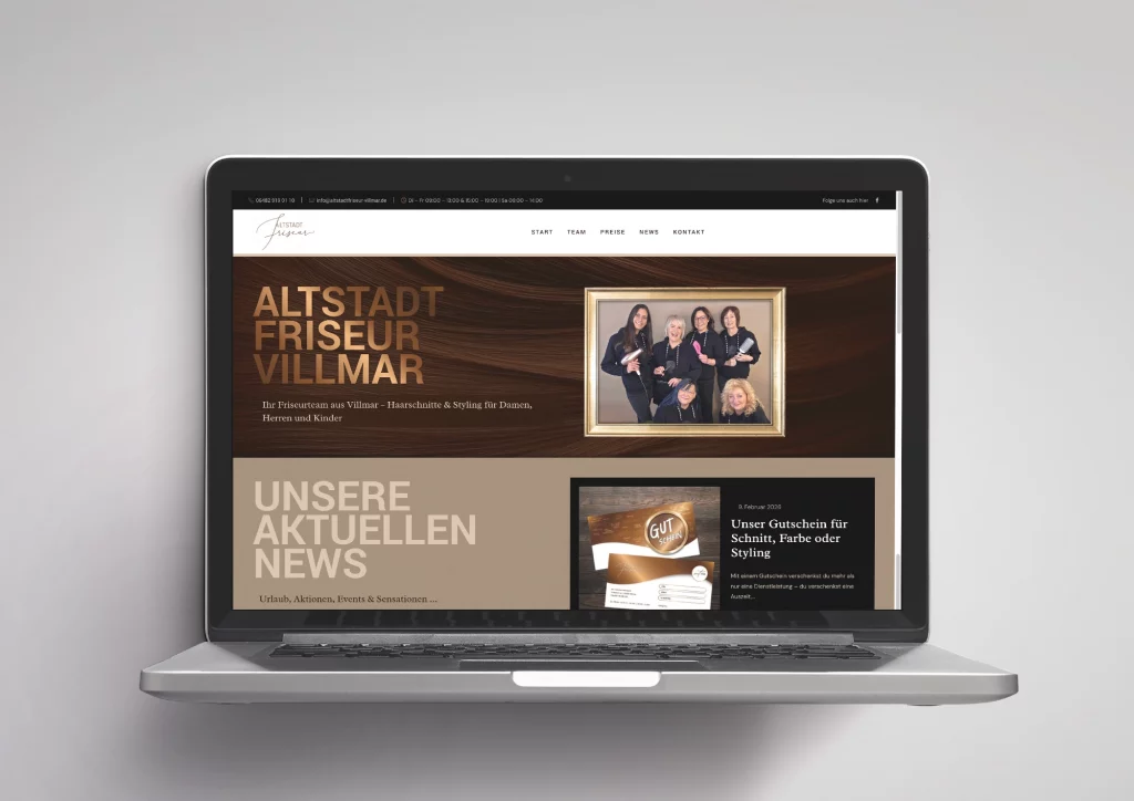 Bild Webseite Altstadtfriseur in Macbook