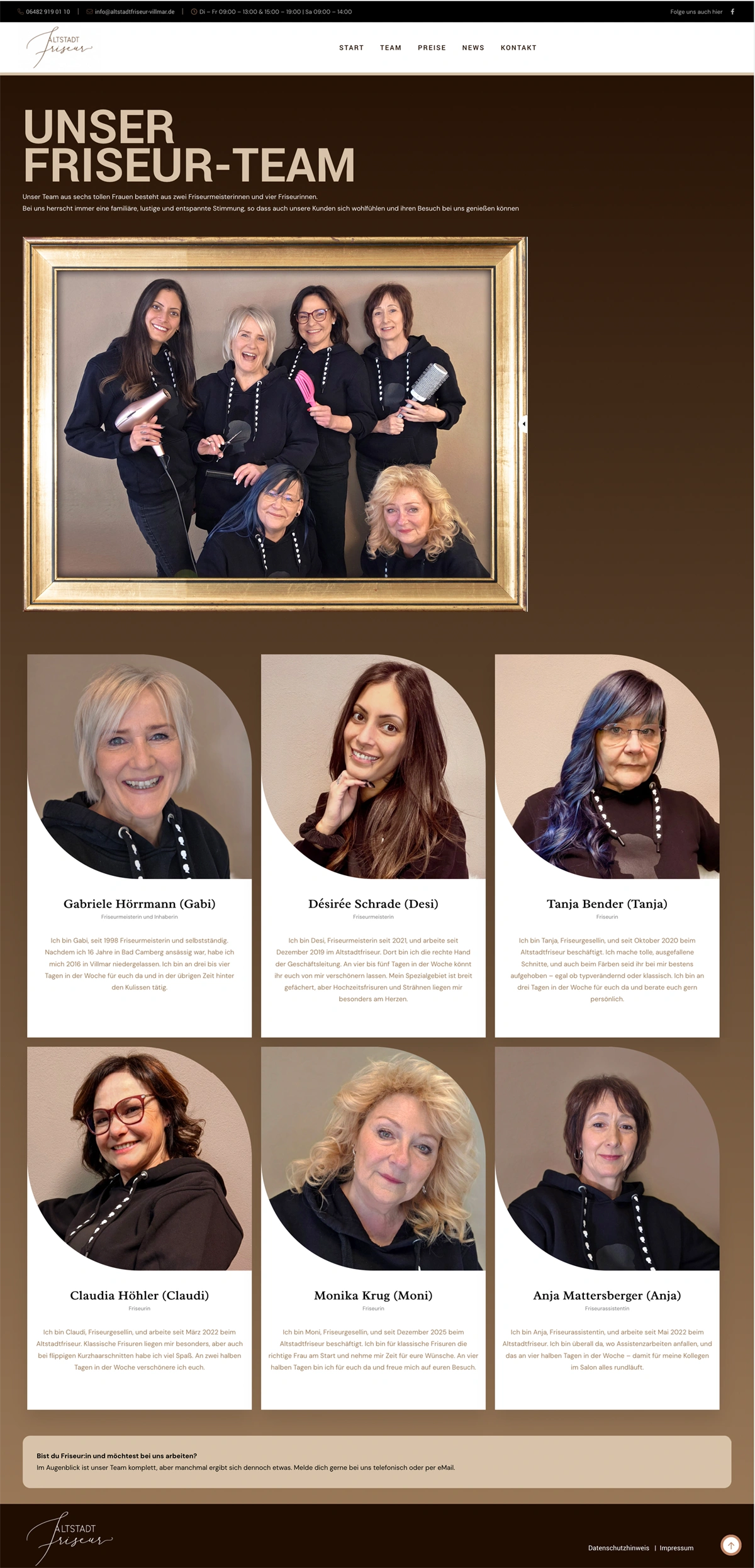 Bild Webseite Altstadtfriseur Team